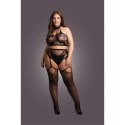 Two Piece with Halter Turtleneck and Pantie with Attached Stockings - OSX - Black Two Piece with Halter Turtleneck and Pantie with Attached Stockings - OSX - Black