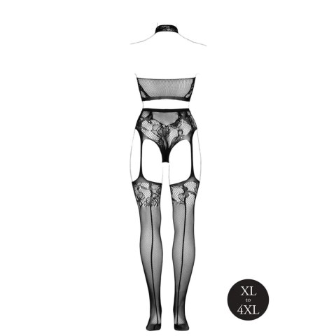 Two Piece with Halter Turtleneck and Pantie with Attached Stockings - OSX - Black Two Piece with Halter Turtleneck and Pantie with Attached Stockings - OSX - Black