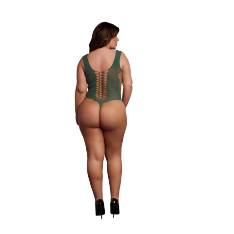 V-Neck Teddy with Opaque Panels - Queen Size V-Neck Teddy with Opaque Panels - Queen Size
