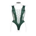 V-Neck Teddy with Opaque Panels - Queen Size