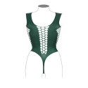 V-Neck Teddy with Opaque Panels - Queen Size