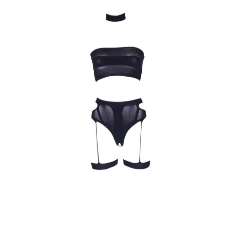 Ananke XII - Three Piece with Choker, Bandeau Top and Pantie with Garters - One Size Ananke XII - Three Piece with Choker, Bandeau Top and Pantie with Garters - One Size