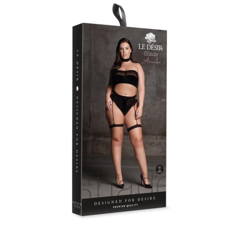 Ananke XII - Three Piece with Choker, Bandeau Top and Pantie with Garters - Plus Size Ananke XII - Three Piece with Choker, Bandeau Top and Pantie with Garters - Plus Size