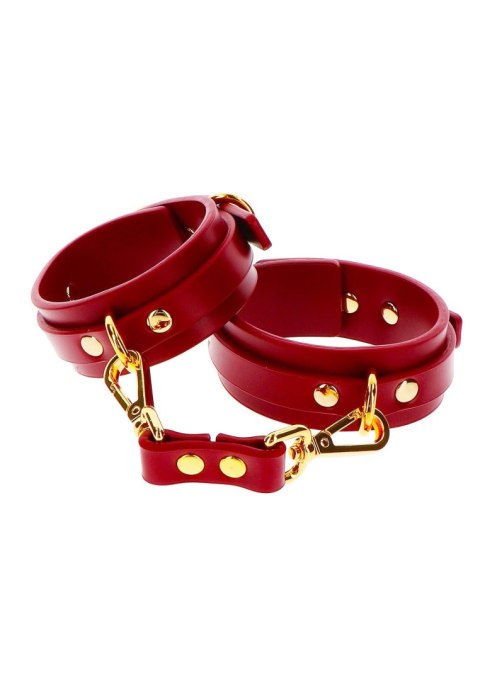 TABOOM Ankle Cuffs Red – Luksusowe mankiety na kostki z ekoskóry