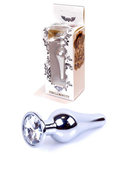 Plug-Jewellery Silver BUTT PLUG- Clear Plug-Jewellery Silver BUTT PLUG- Clear