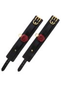 TABOOM Wild Roses Ankle Cuffs Black – Mankiety na kostki z różą