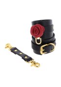 TABOOM Wild Roses Ankle Cuffs Black – Mankiety na kostki z różą