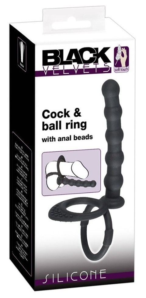 Black Velvets Cock & ball ring 13-7796