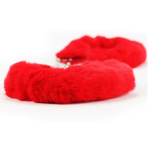 KAJDANKI FLUFFY HAND CUFFS CZERWONE 24-0048 KAJDANKI FLUFFY HAND CUFFS CZERWONE 24-0048