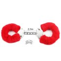 KAJDANKI FLUFFY HAND CUFFS CZERWONE 24-0048