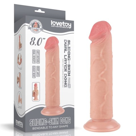 DILDO 8'' SLIDING SKIN DUAL LAYER DONG FLESH 24-0372 DILDO 8'' SLIDING SKIN DUAL LAYER DONG FLESH 24-0372