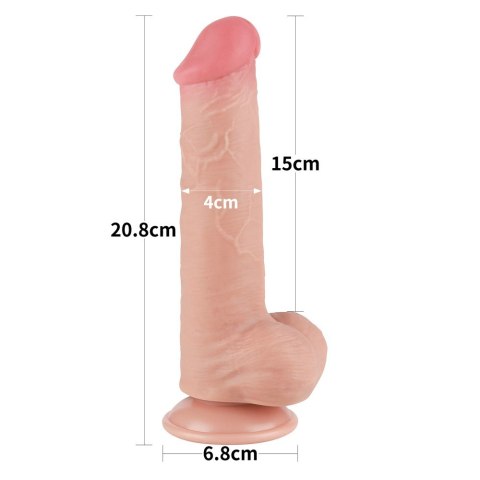 DILDO 8'' SLIDING SKIN DUAL LAYER DONG FLESH 24-0373 DILDO 8'' SLIDING SKIN DUAL LAYER DONG FLESH 24-0373