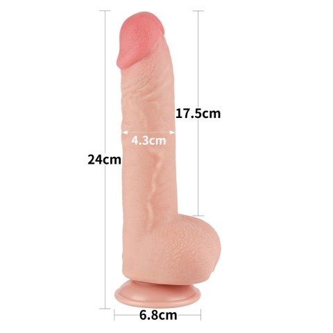 DILDO 9.5'' SLIDING SKIN DUAL LAYER DONG FLESH 24-0376 DILDO 9.5'' SLIDING SKIN DUAL LAYER DONG FLESH 24-0376