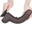 DILDO 9.5'' SLIDING SKIN DUAL LAYER DONG CZARNE 24-0399