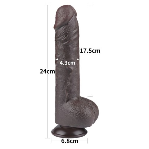 DILDO 9.5'' SLIDING SKIN DUAL LAYER DONG CZARNE 24-0399 DILDO 9.5'' SLIDING SKIN DUAL LAYER DONG CZARNE 24-0399