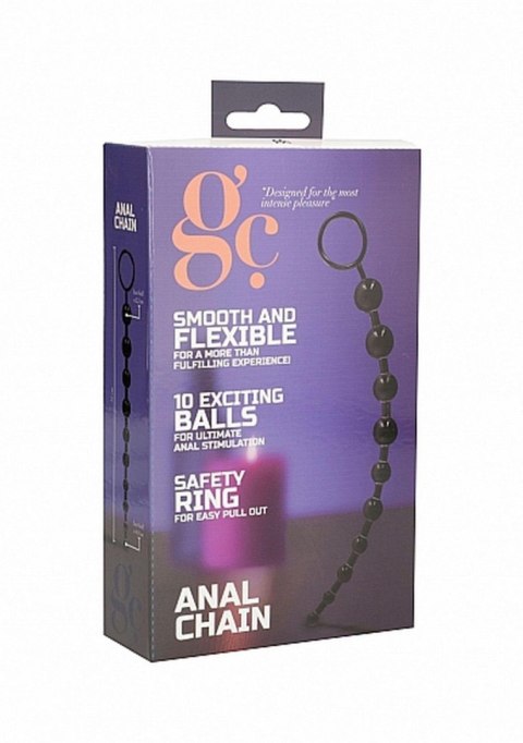Anal Chain Black – elastyczny łańcuszek analny z 10 kulkami Anal Chain Black – elastyczny łańcuszek analny z 10 kulkami