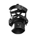 Head Harness with Zip-up Mouth and Lock – Black | Uprząż na głowę z zamkiem i kłódką