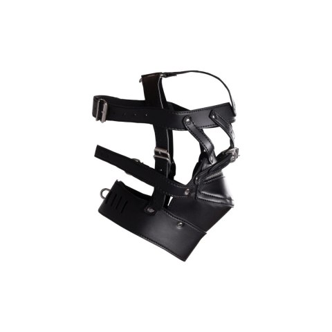 Head Harness with Zip-up Mouth and Lock – Black | Uprząż na głowę z zamkiem i kłódką Head Harness with Zip-up Mouth and Lock – Black | Uprząż na głowę z zamkiem i kłódką