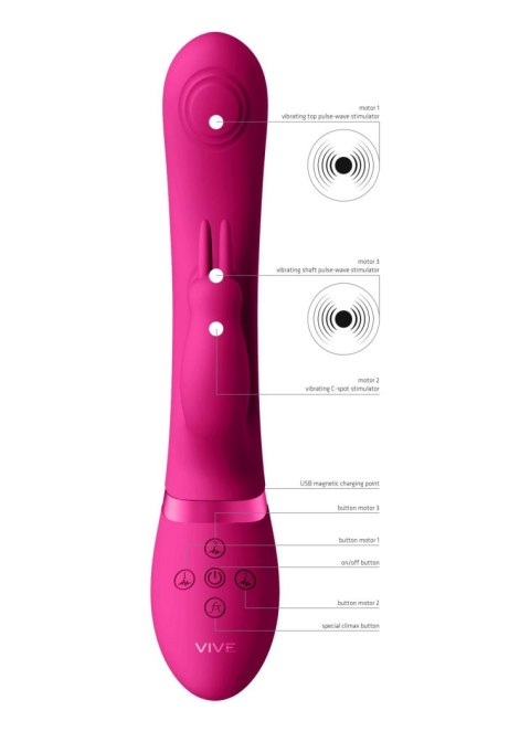 May – Pulse-Wave & C-Spot & G-Spot Rabbit – Pink | Wibrator króliczek VIVE045 May – Pulse-Wave & C-Spot & G-Spot Rabbit – Pink | Wibrator króliczek VIVE045