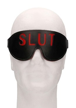Ouch! Blindfold – SLUT – Black | Skórzana opaska na oczy