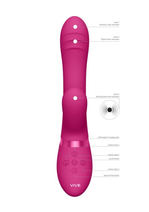 TANI – Pink | Potrójny wibrator z funkcją Pulse Wave i ruchem palca (VIVE) TANI – Pink | Potrójny wibrator z funkcją Pulse Wave i ruchem palca (VIVE)