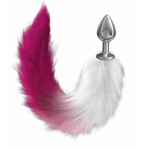 Anal Plug Diamond Galaxy Pink – z różowo-białym futrzanym ogonem Anal Plug Diamond Galaxy Pink – z różowo-białym futrzanym ogonem