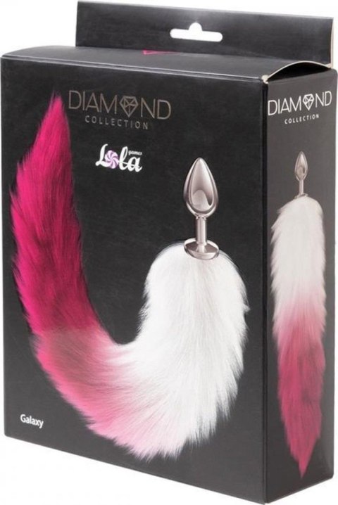 Anal Plug Diamond Galaxy Pink – z różowo-białym futrzanym ogonem Anal Plug Diamond Galaxy Pink – z różowo-białym futrzanym ogonem
