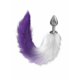 Anal Plug Diamond Galaxy Purple – z futrzanym fioletowo-białym ogonem