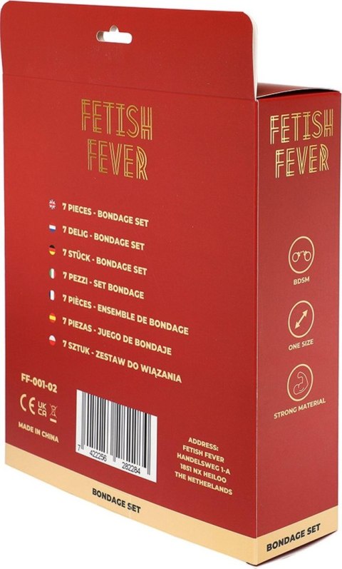 Fetish Fever – Bondage Set 7 pcs Pink – Zmysłowy zestaw do BDSM Fetish Fever – Bondage Set 7 pcs Pink – Zmysłowy zestaw do BDSM