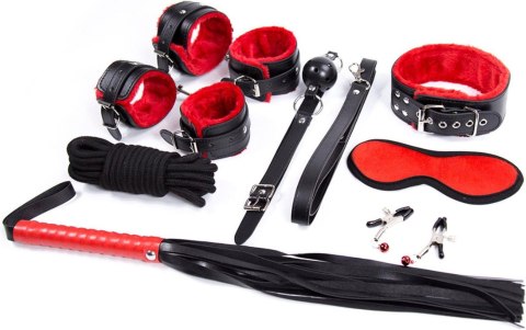 Fetish Fever – Bondage Set 9 pcs Red/Black – Zmysłowy zestaw do BDSM Fetish Fever – Bondage Set 9 pcs Red/Black – Zmysłowy zestaw do BDSM