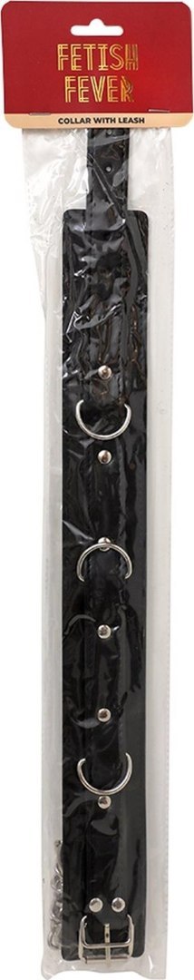 Fetish Fever Collar with Leash Black – Czarna obroża ze smyczą