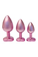 Gleaming Love Matte Pink Plug Set – Zestaw 3 korków analnych z kryształami Gleaming Love Matte Pink Plug Set – Zestaw 3 korków analnych z kryształami