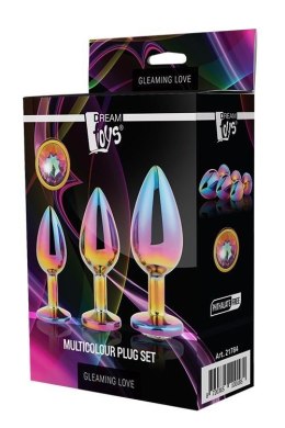 Gleaming Love Multicolour Plug Set – Zestaw 3 korków analnych z kryształami