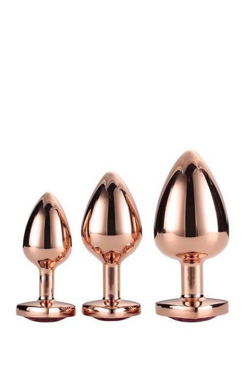Gleaming Love Rose Gold Plug Set – Zestaw 3 korków analnych z kryształami w kształcie serca Gleaming Love Rose Gold Plug Set – Zestaw 3 korków analnych z kryształami w kształcie serca