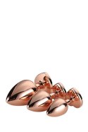 Gleaming Love Rose Gold Plug Set – Zestaw 3 korków analnych z kryształami w kształcie serca