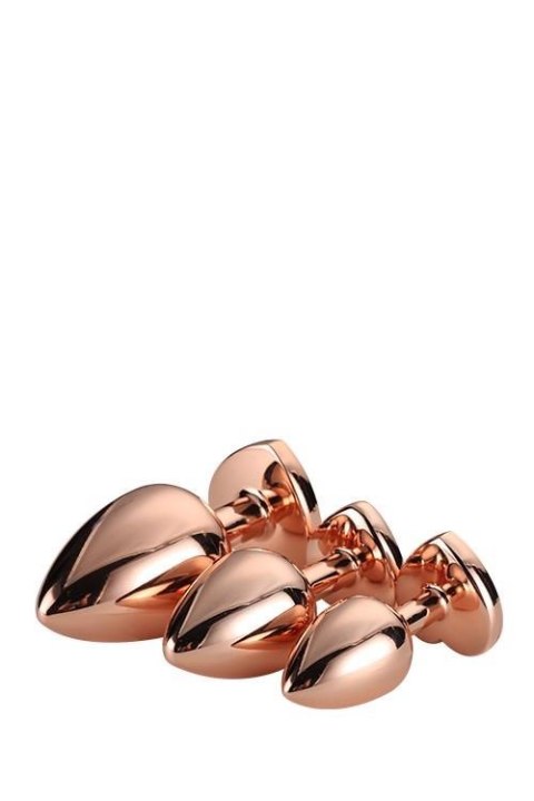 Gleaming Love Rose Gold Plug Set – Zestaw 3 korków analnych z kryształami w kształcie serca Gleaming Love Rose Gold Plug Set – Zestaw 3 korków analnych z kryształami w kształcie serca