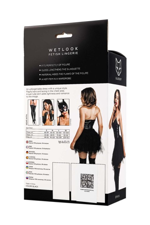 Glossy Elisia, dress, wetlook, black, M Glossy Elisia, dress, wetlook, black, M
