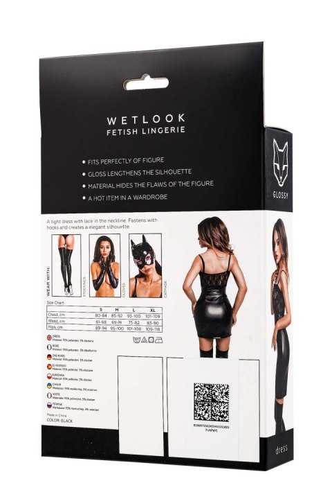 Glossy Nelly, dress, wetlook, black, M Glossy Nelly, dress, wetlook, black, M