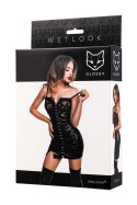 Glossy Nelly, dress, wetlook, black, S