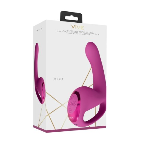 Riko – Triple Action Thumper with Pulse Wave & Finger Motion – Pink | VIVE Riko – Triple Action Thumper with Pulse Wave & Finger Motion – Pink | VIVE