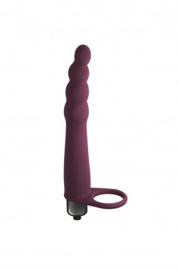 Strap-on Pure Passion Bramble Wine Red – silikonowy strap-on z wibracjami