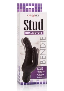 Bendie Stud Over & Under Black – Podwójny wibrator pochwa + anal, 3 tryby