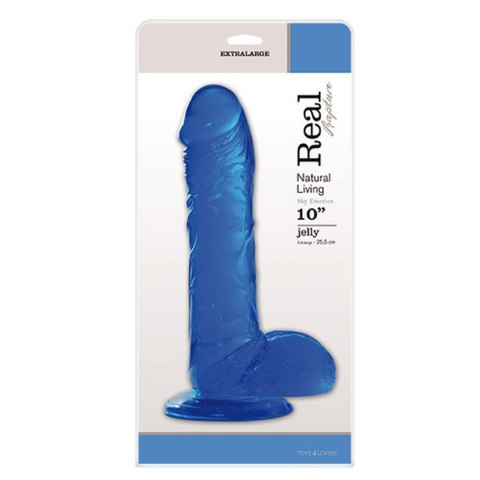 FALLO JELLY REAL RAPTURE BLUE 10" – Realistyczne duże dildo z przyssawką