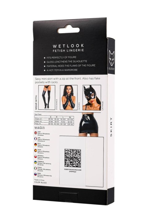 Glossy Billie, skirt, wetlook, black, XL Glossy Billie, skirt, wetlook, black, XL