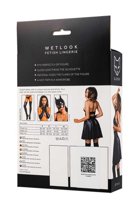 Glossy Marisa, dress, wetlook, black, M Glossy Marisa, dress, wetlook, black, M