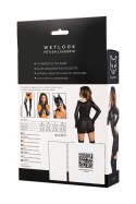 Glossy Sheril, set (dress, bra +panties), wetlook, black, L Glossy Sheril, set (dress, bra +panties), wetlook, black, L