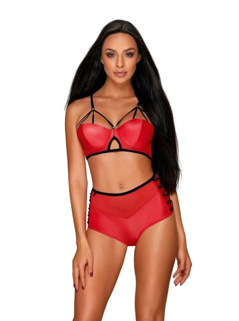 Bielizna- Leatheria komplet 2-częściowy czerwony S/M Bielizna- Leatheria komplet 2-częściowy czerwony S/M