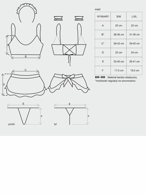 Bielizna-Maid kostium S/M Bielizna-Maid kostium S/M