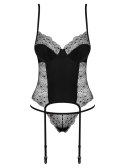 Bielizna-Sharlotte gorset i stringi czarny S/M