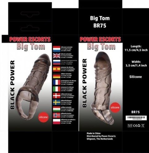 Big Tom Black – Przedłużacz penisa XXL 11,5 cm z paskiem kulowym Big Tom Black – Przedłużacz penisa XXL 11,5 cm z paskiem kulowym